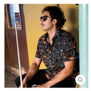 Raised By Coyotes Pearl snap Shirt Mens Desert Cactus Nights 3XL Aztec